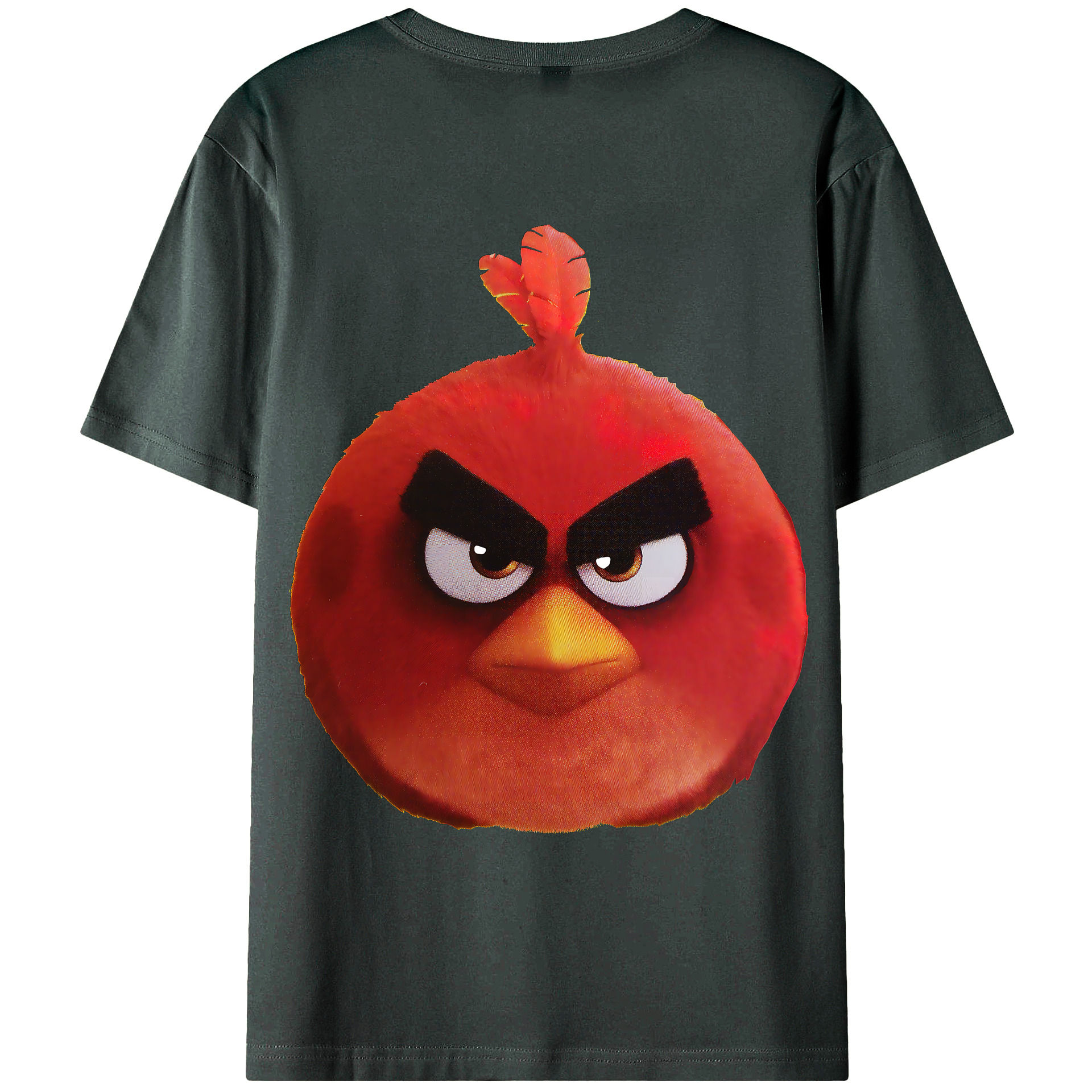 （画像用） Angry Birds アングリーバード 綿100％ メンズ半袖Tシャツ（バックプリント） 通気性